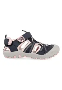 Sandale cu velcro si decupaje Mazatlan 27603 - Roz pal/Bleumarin