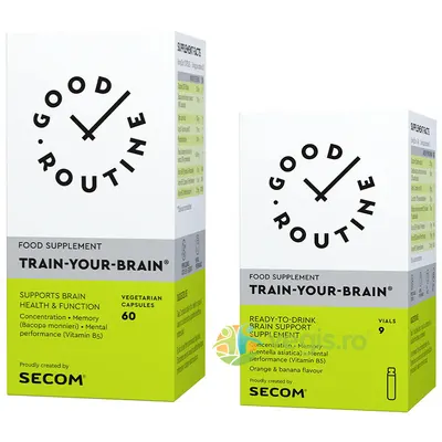 Pachet Train Your Brain 60cps + 9 fiole buvabile Secom