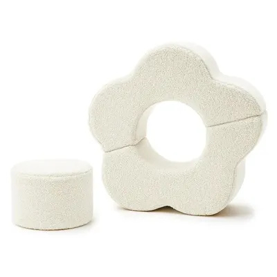 Teren de joacă din spumă crem 3 buc. din material bouclé înălțime 27 cm 88x90 cm – Meowbaby