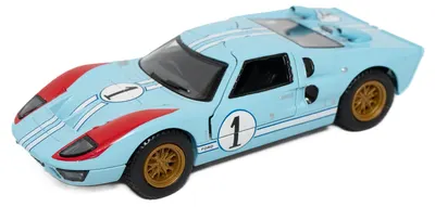 Mașinuță metalică Kinsmart - 1966 Ford GT40 MKII, 1:32, albastru deschis