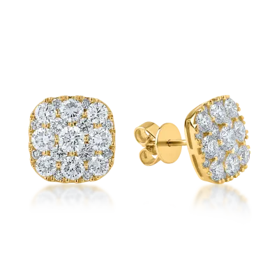 Cercei din aur galben cu diamante de 2.3ct
