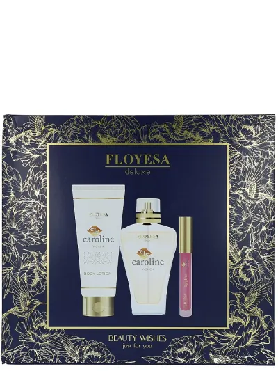 Floyesa Caseta femei:Parfum+Lotiune de corp+Luciu de buze 100+150+2ml Caroline