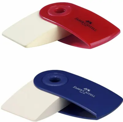 Mini radiera Faber-Castell cu maneca - Sortiment