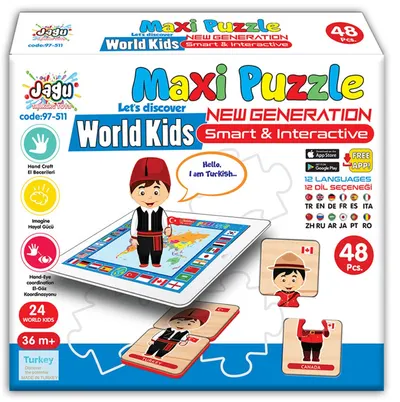 Jagu Educational Talking Puzzle - Children of the World, 48 de piese