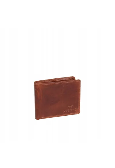 Portofel Barbati - Udine Wallet - Fara Inchidere - Mai Multe Buzunare - Cu Logo - Design Clasic - 100% Piele Naturala - Dimensiune Universala - Maro