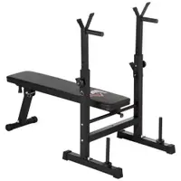 HOMCOM Bancă de Greutăți Pliabilă cu 8 Înălțimi Reglabile și Suport pentru Halteră, 140x73x98-122 cm, Negru | Aosom Romania