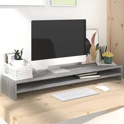 Gossi suport pentru monitor gri sonoma 100x24x13 cm lemn prelucrat