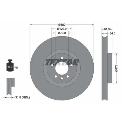 Disc frana TEXTAR 92235605