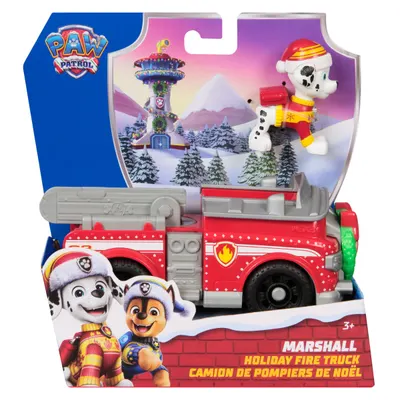 Masina cu figurina, Paw Patrol, Marshall Holiday Fire Truck, 20153732