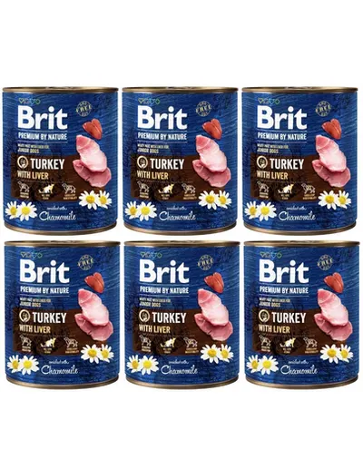 BRIT Premium by Nature Turkey with Liver 6x800 g mancare catei, curcan si ficat