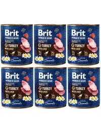 BRIT Premium by Nature Turkey with Liver 6x800 g mancare catei, curcan si ficat