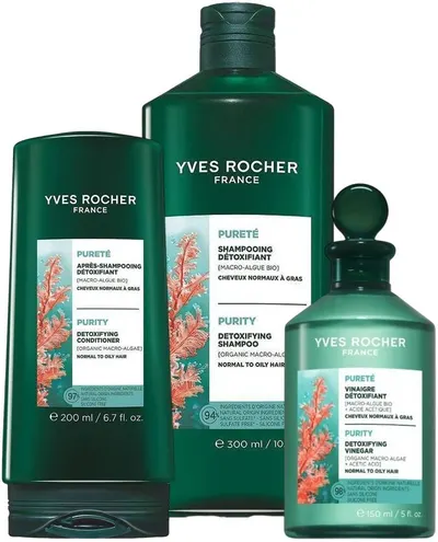 Yves Rocher Purity Set - Șampon, Balsam și Ser, 300 + 200 + 150 ml