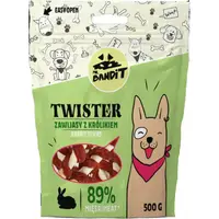 Recompense pentru Caini Mr. Bandit Twister, Iepure, 500 g