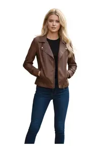 Jacheta biker din piele Afida -