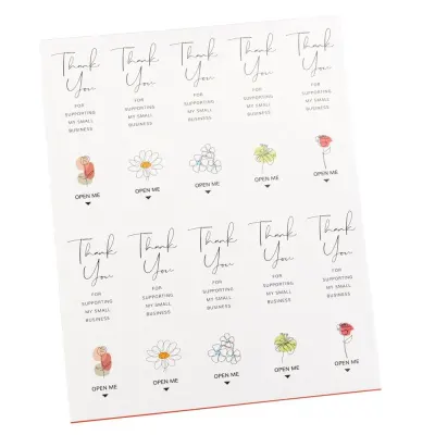 Stickere lungi ovale cu mesaj Thank you - model 2 (set 100 buc) - Default Title