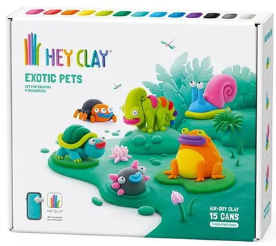 Trusa de modelat argilă Hey Clay - Animale exotice
