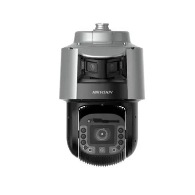 Camera exterior IP Speed Dome PTZ cu lentila tripla si iluminare duala Hikvision Darkfighter TandemVu DS-2SF8C442MXG1-ELWY/26, 4 MP, 2.8 mm - 6-252 mm, IR/lumina alba 300/30 m, auto-tracking, difuzor, zoom optic 42X, slot card, PoE
