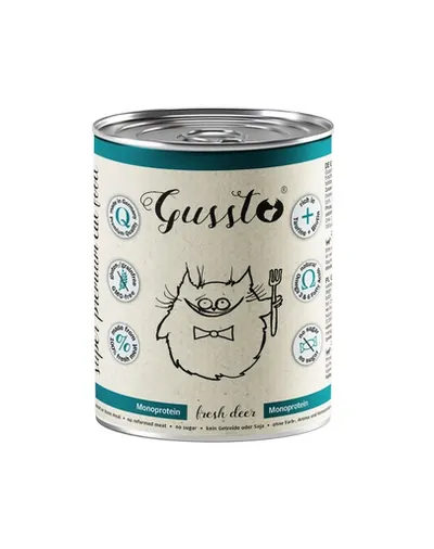 GUSSTO Fresh Deer 400 g hrană umedă monoproteică pentru pisici, cu carne proaspătă de cerb