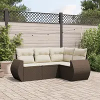 Gossi set canapele de gradina, 4 piese, cu perne, maro poliratan maro