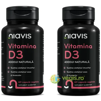 Pachet Vitamina D3 Naturala 4000ui 60cps+60cps