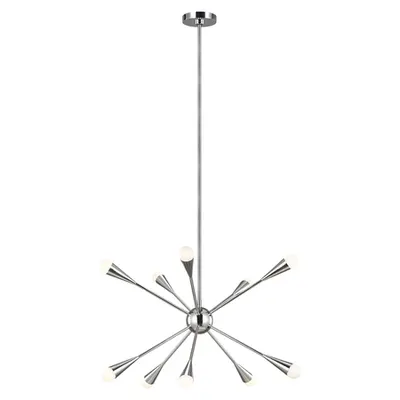 Corp de iluminat suspendat, lustra Jax 10 Light Chandelier – Polished Nickel
