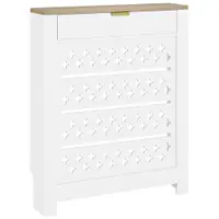 HOMCOM Capac pentru calorifer, mască pentru calorifer cu dulap rabatabil și poliță superioară, 78 x 19 x 95,5 cm, alb | Aosom Romania