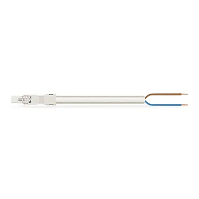 pre-assembled connecting cable; Eca; Plug/open-ended; 2-pole; Cod. A; H05Z1Z1-F 2 x 1,50 mm²; 2 m; 1,50 mm²; white