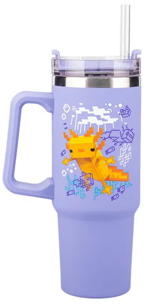 Cană de călătorie Paladone Games: Minecraft - Axolotl, 900 ml