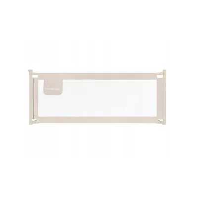 Protectie laterala pat, Primabobo, Classic, 160 cm, Inaltime reglabila 73-92 cm, Cu plasa respirabila, Prevazuta cu un buzunar, Bej