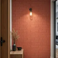 Tapet Caramida maroniu-portocaliu, Textura 3D Autoadeziv Decorativ Perete 70x77cm