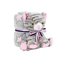 Set păturică cu pisicuță din pluș, Perletti, 80x120 cm, colecția Perletti Toys