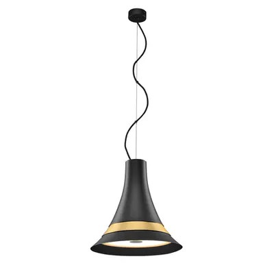 Lampa suspendata, lustra BATO 35 pandantiv, aur cu LED-uri de lumina pandantiv interior, negru / alama, LED-uri, 2700K