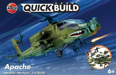 Model asamblat Airfix Militar : Elicoptere - QUICKBUILD Apache - Asamblare fără lipici