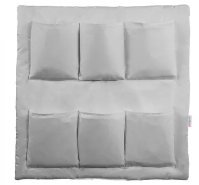 Organizator pentru patut copii BabyMam cu 6 buzunare spatioase, fixare rapida cu velcro, dimensiune 60 x 60cm, White