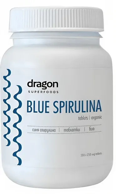 Spirulină albastră, 250 mg, 200 tablete, Dragon Superfoods