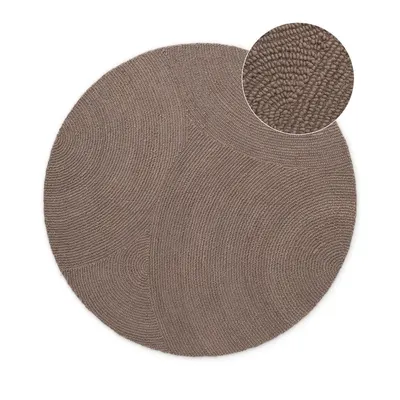 Covor taupe țesut manual rotund din lână ø 150 cm Calmio – Hanse Home