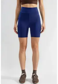 Pantaloni scurti - talie inalta 250390 - Bleumarin