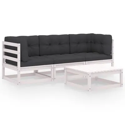Gossi set mobilier de gradina cu perne, 4 piese, lemn masiv de pin