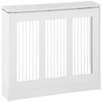 HOMCOM Masca Radiator Moderna din MDF si Otel Alb 90x18x84cm Protectie si Decor pentru Calorifer | Aosom Romania