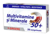 Multivitamine si Minerale cu Ginseng 50+, 56 comprimate, Zdrovit