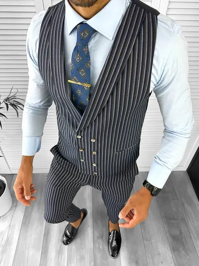 Pantaloni barbati casual regular fit bleumarin 12791 O3-3.1