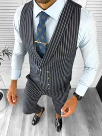 Pantaloni barbati casual regular fit bleumarin 12791 O3-3.1