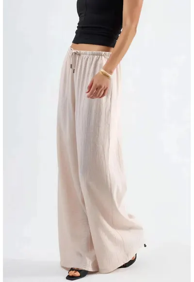 Pantaloni - Pentru dama - Bej natural