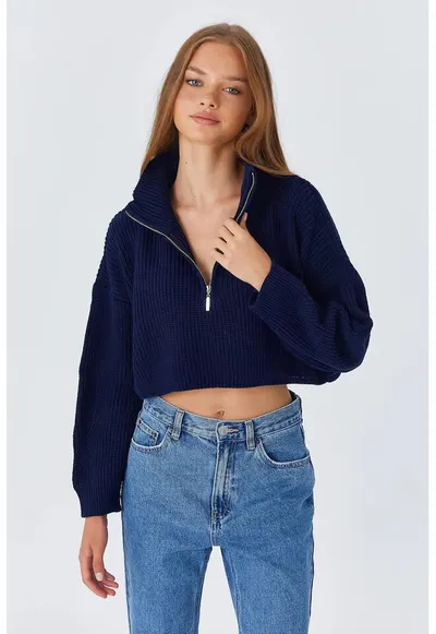 Pulover dama - Bleumarin - Tricot