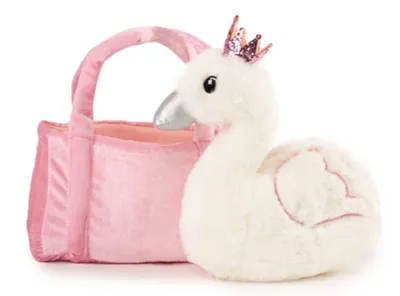 Jucărie de pluș Amek Toys - Lebăda în pungă 22 cm