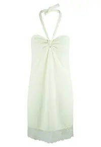 Rochie de plaja cu garnituri de dantela - Verde pal