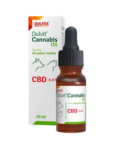 Ulei cu CBD pentru câini și pisici DOLFOS Cannabis Oil 10 ml cu acizi grași Omega