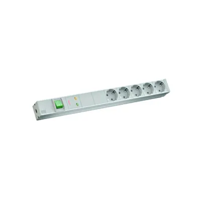 PDU19'' 5xSchuko, 2 m fisa Schuko, AL, intr.,prot., Filtru