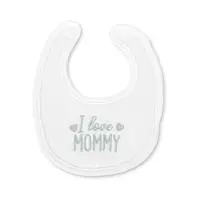 Set 2 bavete din bumbac pentru nou-nascut, inchidere cu velcro, potrivit pentru hranire si in perioada eruptiei dentare, 0 luni+, White