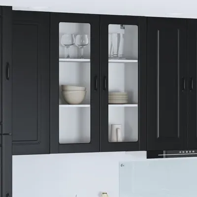 vidaXL Panou mașină de spălat vase Kalmar Negru 80 x 31 x 100 cm